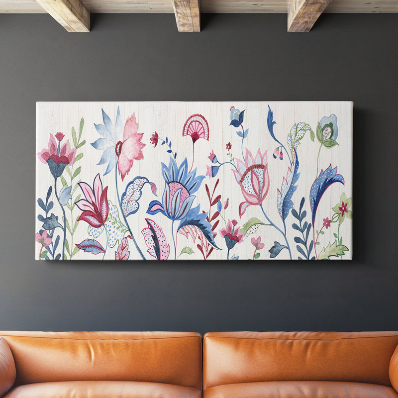 Jardin jacobéen - Toile tendue avec châssis - Prêt à accrocher, H 16 po x l 32 po