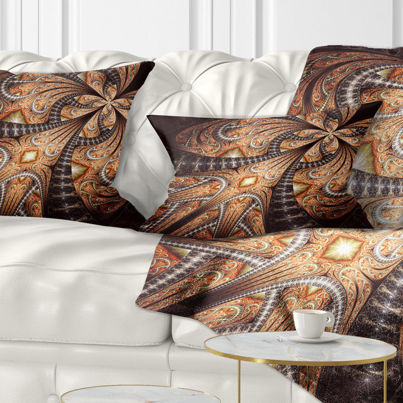  Coussin lombaire abstrait fleur symétrique fractale