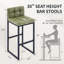 Tabouret de bar rembourré à dossier bas avec structure en métal épaissie pour îlot de cuisine-92115247-92115246-91899111