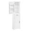 Grande armoire de rangement pour salle de bain, armoire de rangement autoportante avec deux portes et tablettes réglables, conception à étagère de porte, panneau de fibres à densité moyenne avec finition peinte, blanc
