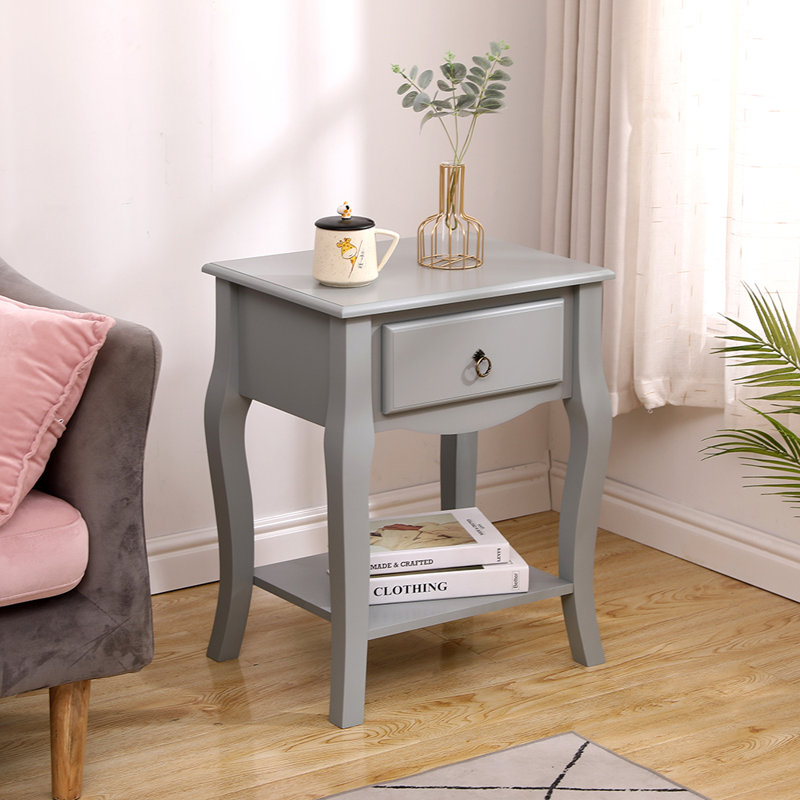 Carr Solid Wood End Table, Grey