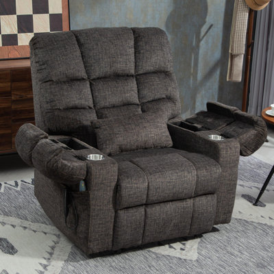 Big and Tall 3-Motor Power Lift Chair for Elderly, Zero Gravity & Lay-Flat Recliner with Flip-Top Storage