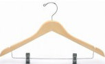 Flat Wooden Suit Hanger with Clip for Skirt/Pants (Set of 50) Only Hangers Inc. 