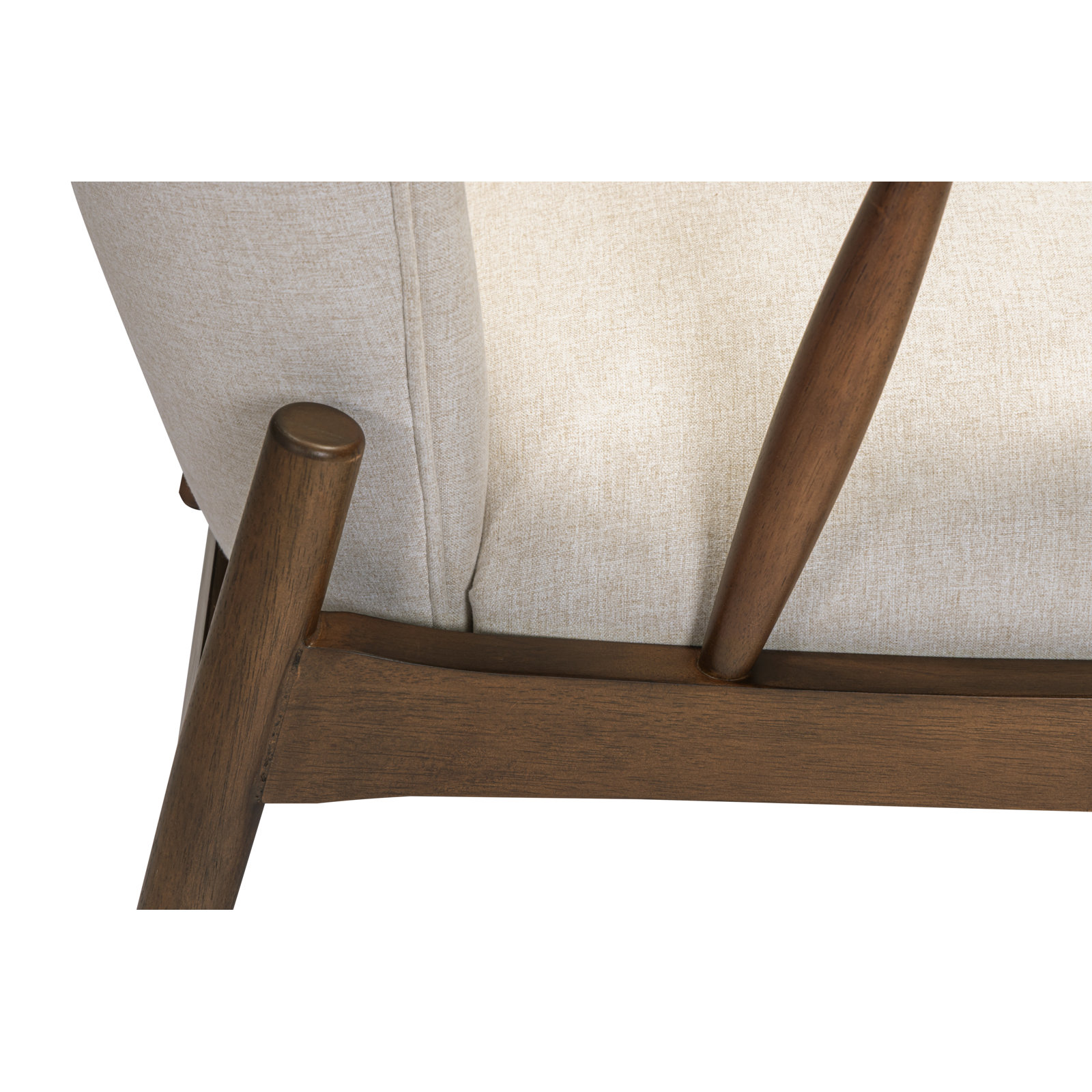 Elon 37" W Lounge Chair, Cream, Dark Brown
