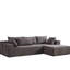 Chambre à coucher modulaire en chenille moderne - L 108 po, 6 coussins, confortable, appartements, gris modulaire pour le revêtement, assemblage-1459985656