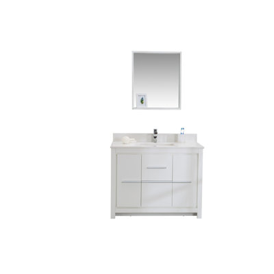 Ensemble de meuble-lavabo simple 41,3 po avec miroir Ktherine