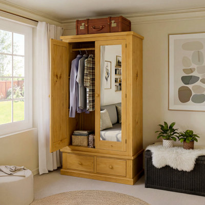 Jaeden 2 Door Solid Wood Wardrobe