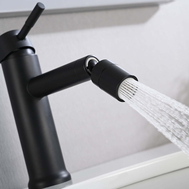 Bathroom Faucet for 2 Mode Faucet for Bathroom Sink with 360° Rotating Aerator, Matte Black