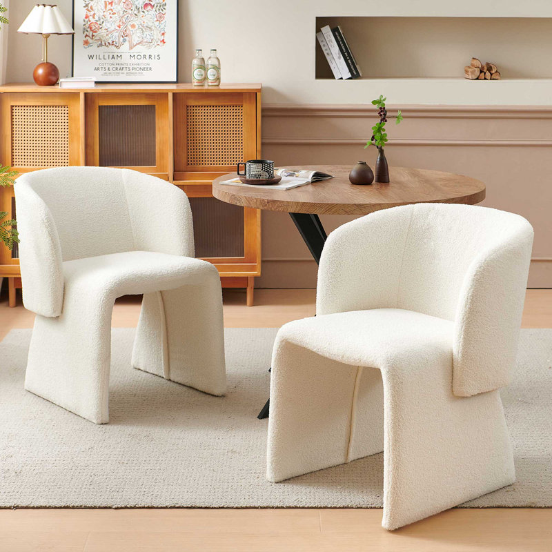 Alana 37-Inch Round Table With Armchairs, Ivory