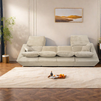 Canapés de coin modulaires en velours côtelé de 133 pouces pour une maison moderne