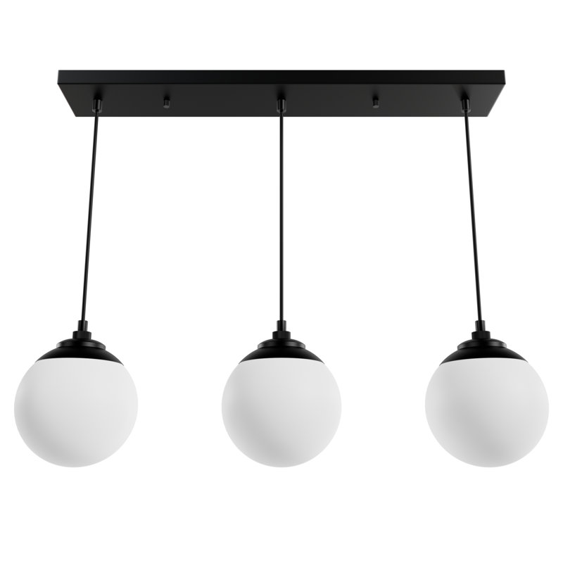 Hepburn 3 - Light Linear Globe Pendant, Matte Black