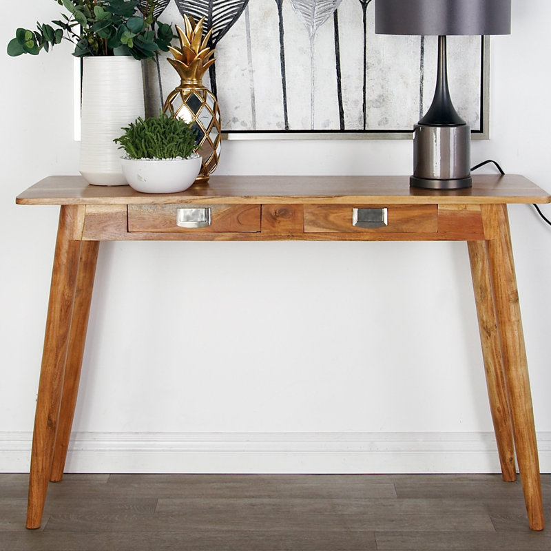 Console en bois massif 45 po Morena, H 29 po x l 45 po x P 16 po, Brun naturel