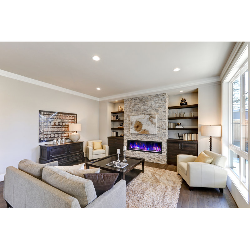 Cascade Smart Linear Electric Fireplace, 20.25" H x 64.5" W x 6.5" D