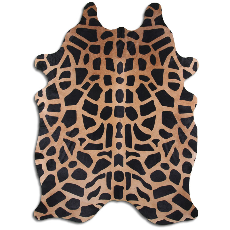 Tapis en peau de vache à imprimé girafe personnalisé, Nouveauté 5 pi 8 po x 6 pi 7 po