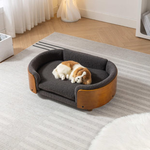 Scandinavian Style Raised Dog Bed Pet Sofa with Cashmere Cushions