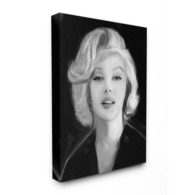 " Marilyn Portrait Vintage Hollywood Movie Star Classic Illustration "