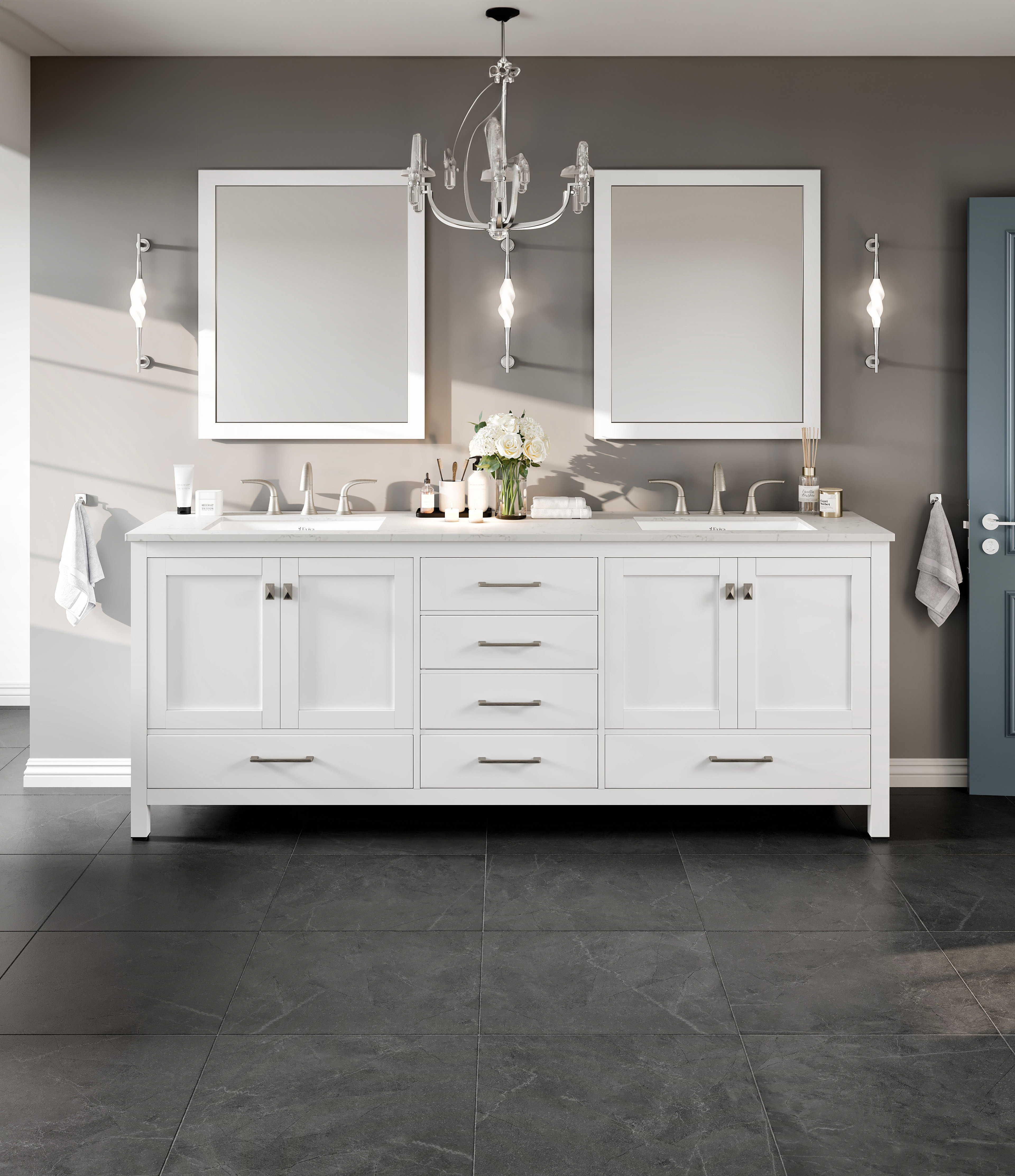 Brayden Studio® Pichardo 84'' Double Bathroom Vanity with Sturdy, Low