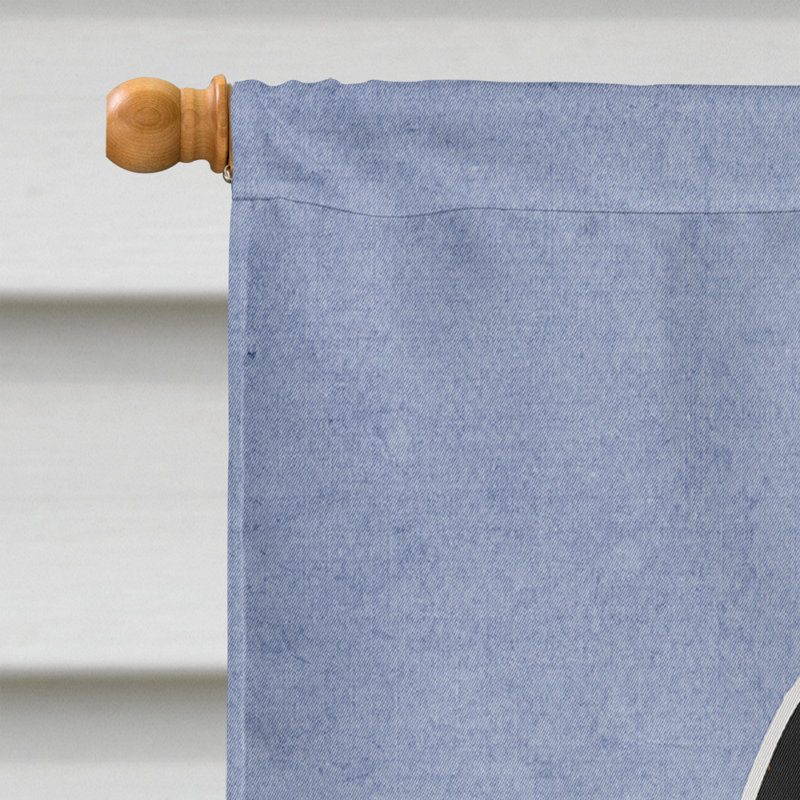 Polyester 2 côtés 40 x 28 po welcome drapeau maison, Épagneul cocker noir / brun clair assis