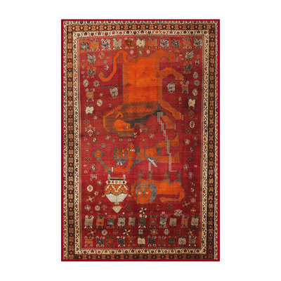 Tapis traditionnel orange / rouge