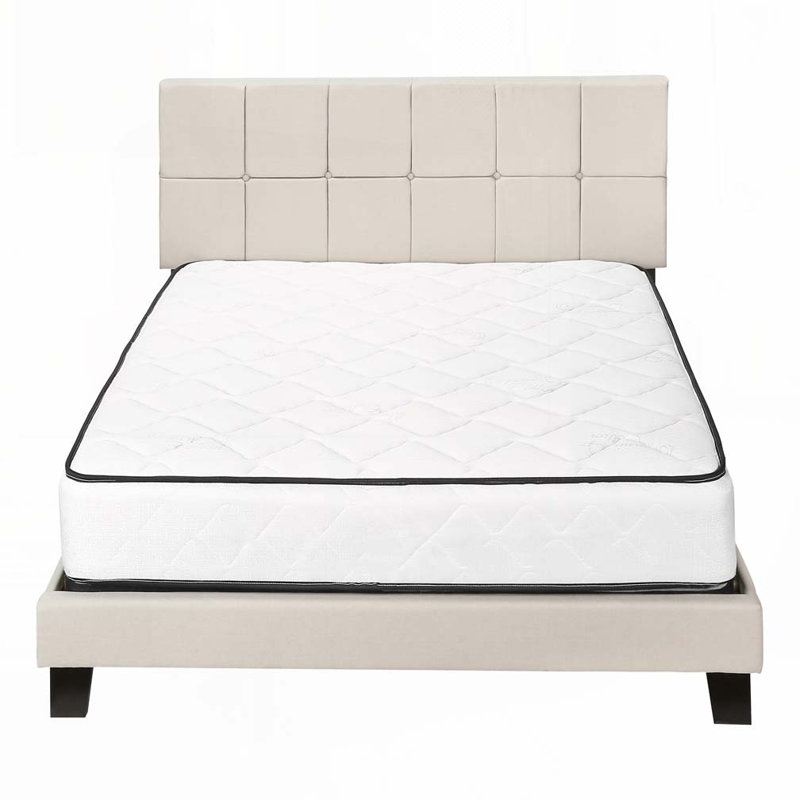 Lit plateforme en tissu d'ameublement