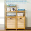Armoire de rangement en bois massif avec 4 paniers à linge en bambou l 20 po Katelynn