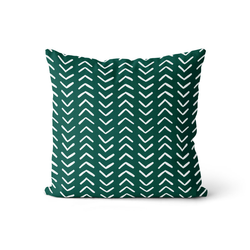 Housse et insert de coussin carré Pece, Vert chasseur / blanc