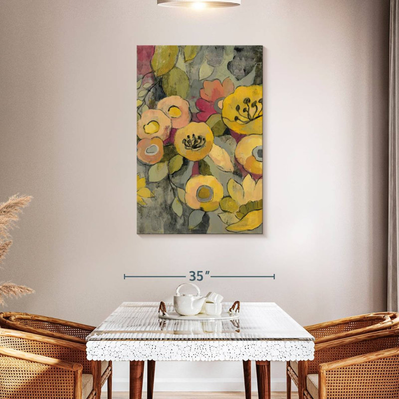Duo floral jaune Avery II, H 45 po x l 30 po