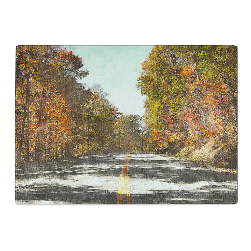 Road Through an Autumn Forest Vol.1 Painting Chopping Board, 0.4cm H x 20cm W x 28.5cm L