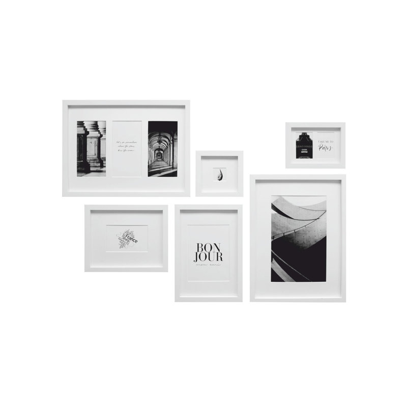 Gunnlog White Wood Picture Frame with Mat