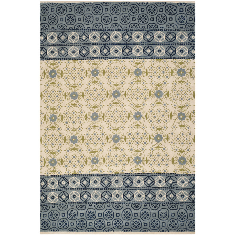 Pooler Hand Tufted Wool Geometric Rug, Rectangle 4' x 6'