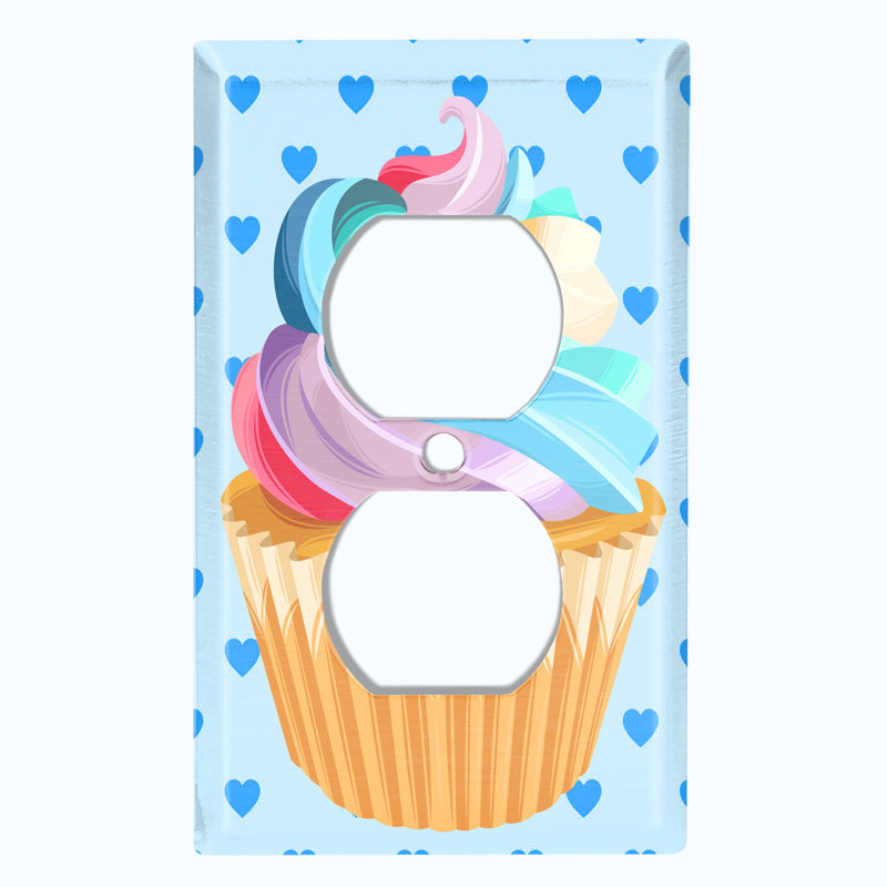 Plaque murale colorée en forme de cœur à pois simple coloré 1-Cupcake