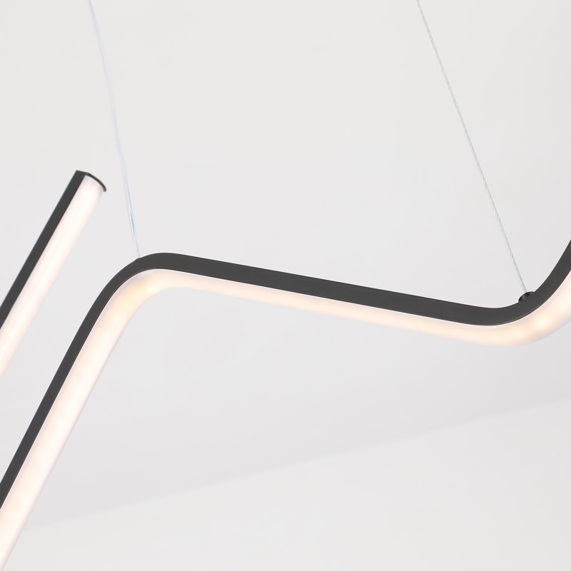 Luminaire suspendu moderne 2 lumières à DEL noir nordique