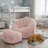 Wilder 46" Faux Rabbit Fur Bean Bag Chair & Ottoman - Luxurious Cozy Seating-1732372571