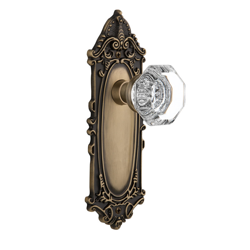 Victorian Plate with Waldorf Door Knob, Antique Brass