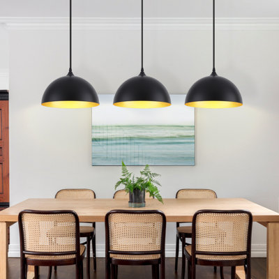 3 - Light 11.81'' Dome Pendant for Kitchen Island Modern Pendant Lighting Fixtures