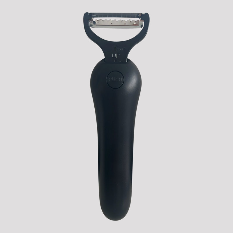 Éplucheur électrique à lame 5 en 1 avec recette de livret et brosse à huile , Noir