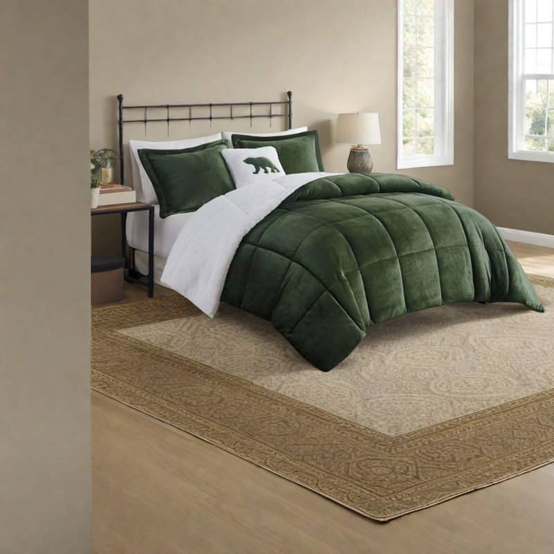 Cozy Plush Sherpa Bedding Sets King Size, Rustic Farmhouse Home