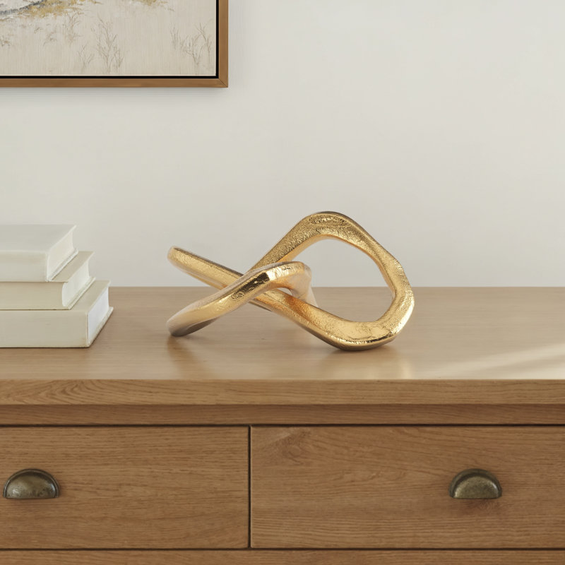 Gold Abstract Metal Figurine, Gold