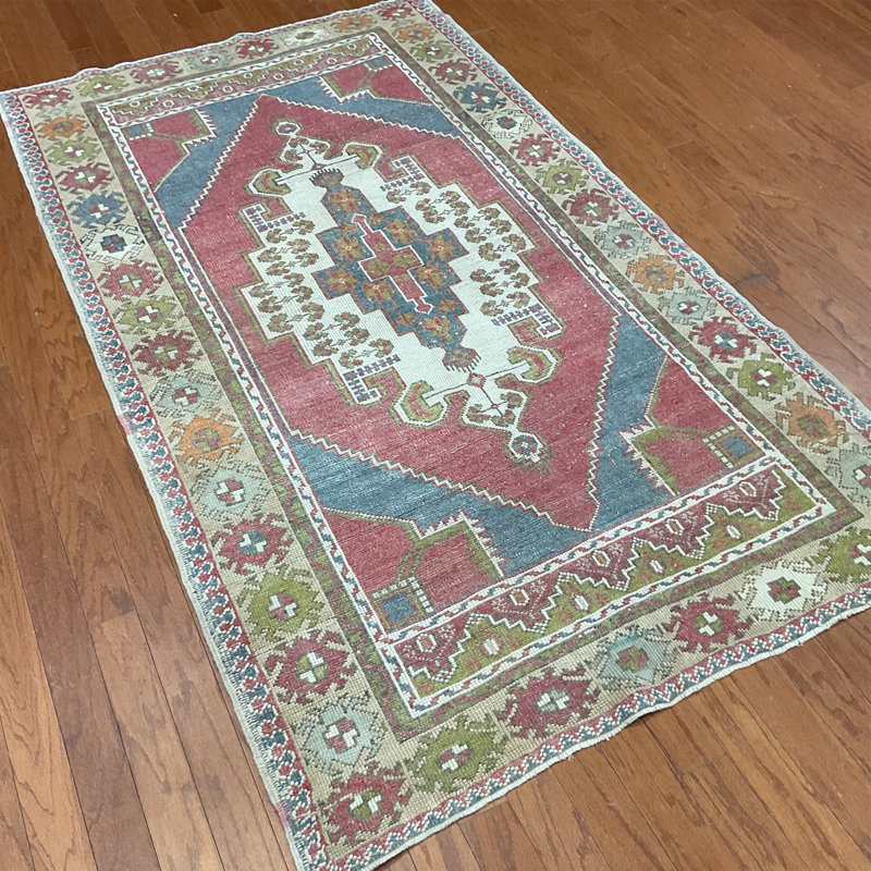 Tapis en laine Oushak fabriqué à la main Dakota Fields