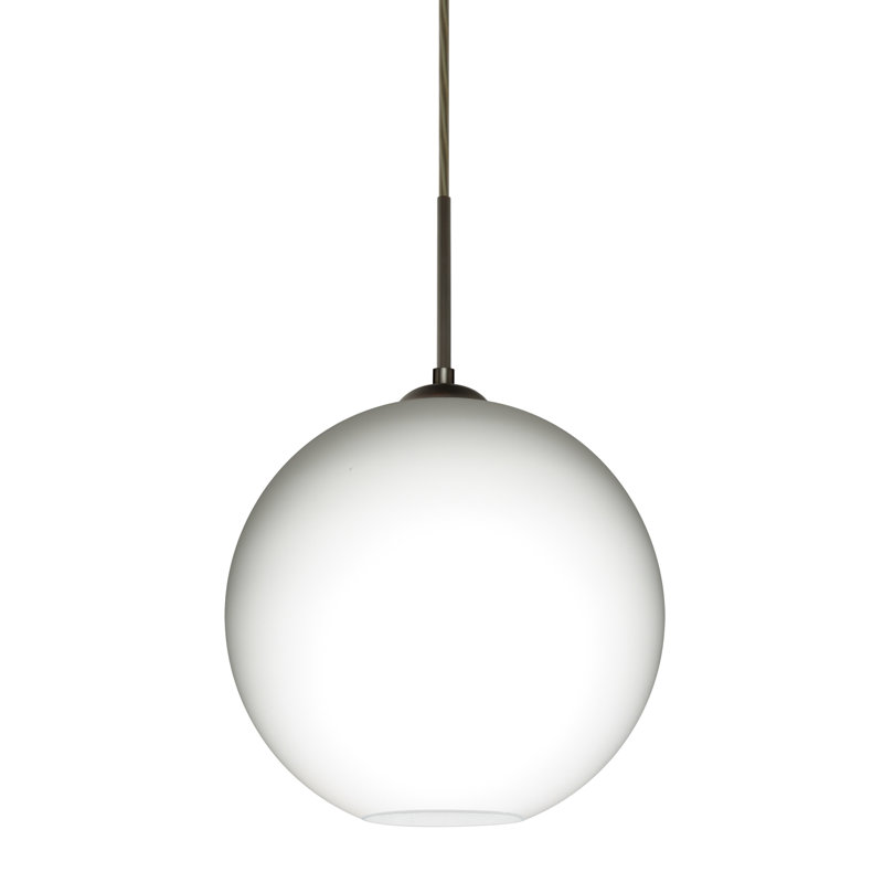 Luminaire sphère suspendu 1 lumières simple Speth, Bronze, H 11,5 po x l 11,75 po x P 11,75 po, Non