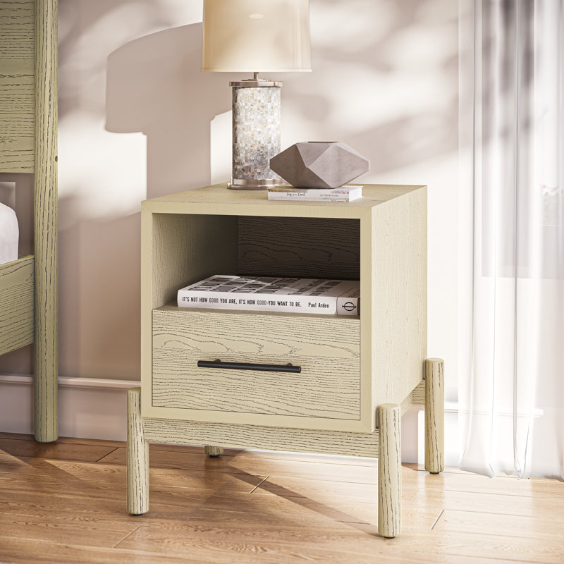Hartl Solid Wood 1-Drawer Nightstand - Modern Design