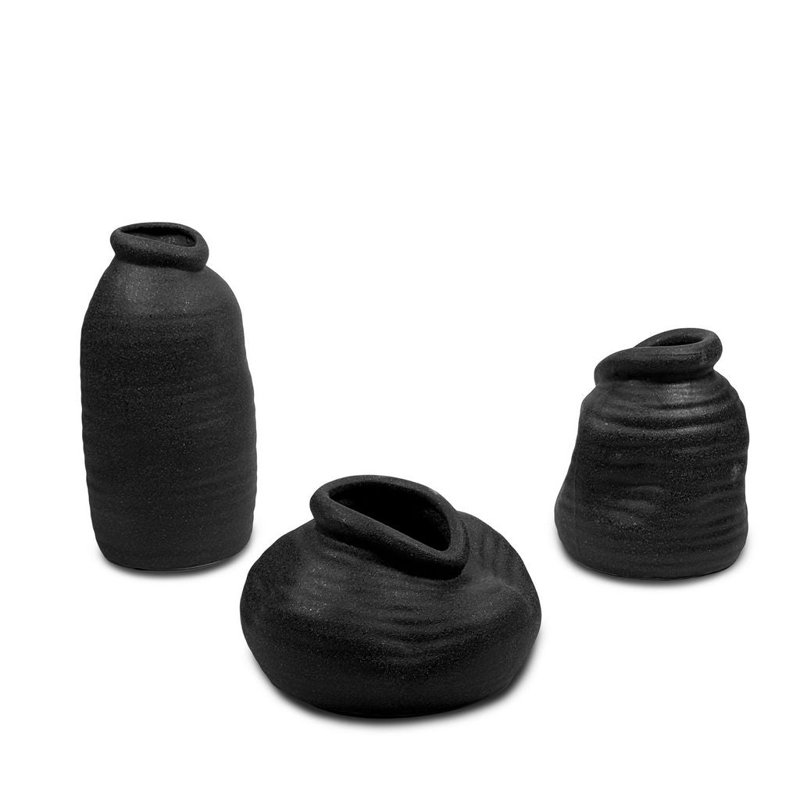 Vase de table en céramique / porcelaine Corojo, Noir