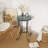 Versatile Patio Side Table with Ceramic Top and Storage Shelf