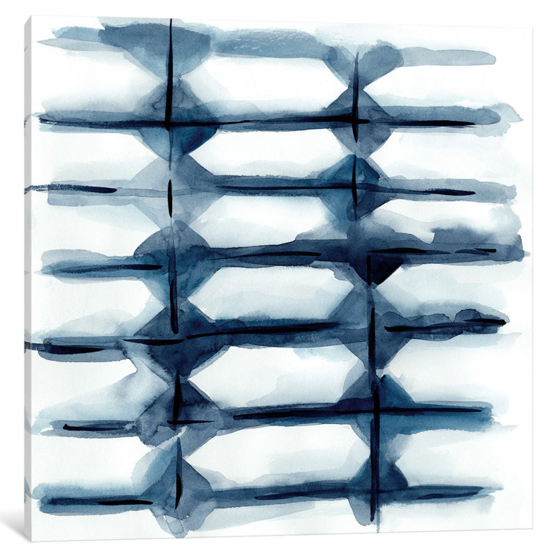 «Indigo Study I» par Chariklia Zarris, reproduction d'art sur toile tendue, H 18 po x l 18 po x P 1,5 po