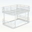 Lit superposé double au-dessus de double avec échelles et garde-corps, structure en métal à tuyaux ronds améliorés, élégant et polyvalent pour toute pièce, blanc-1133665470-1133665471