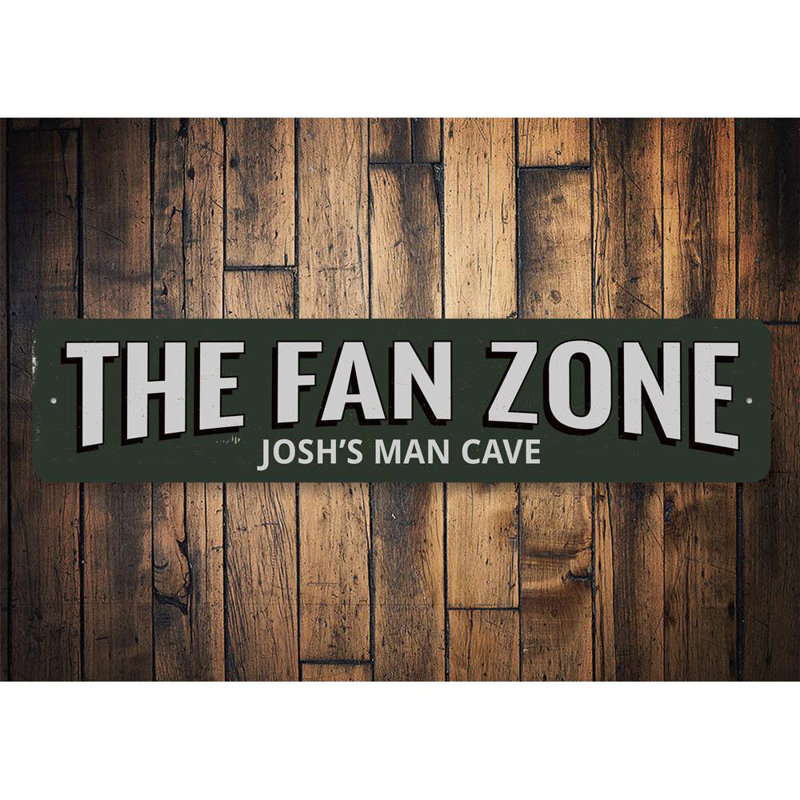 Plaque en aluminium Fan Zone, H 6 po x l 24 po x P 0,063 po