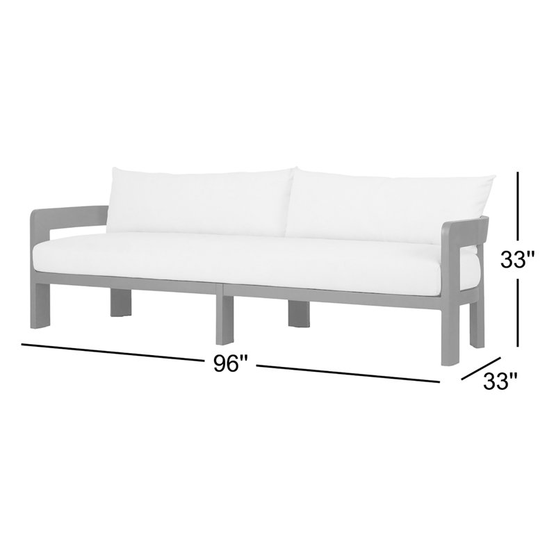 Jackson Outdoor Metal Sofa-96"-Alessi Linen, Alessi