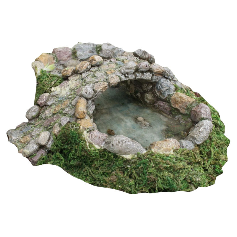 August Grove Cinda Stone Pond & Bridge Fairy Garden