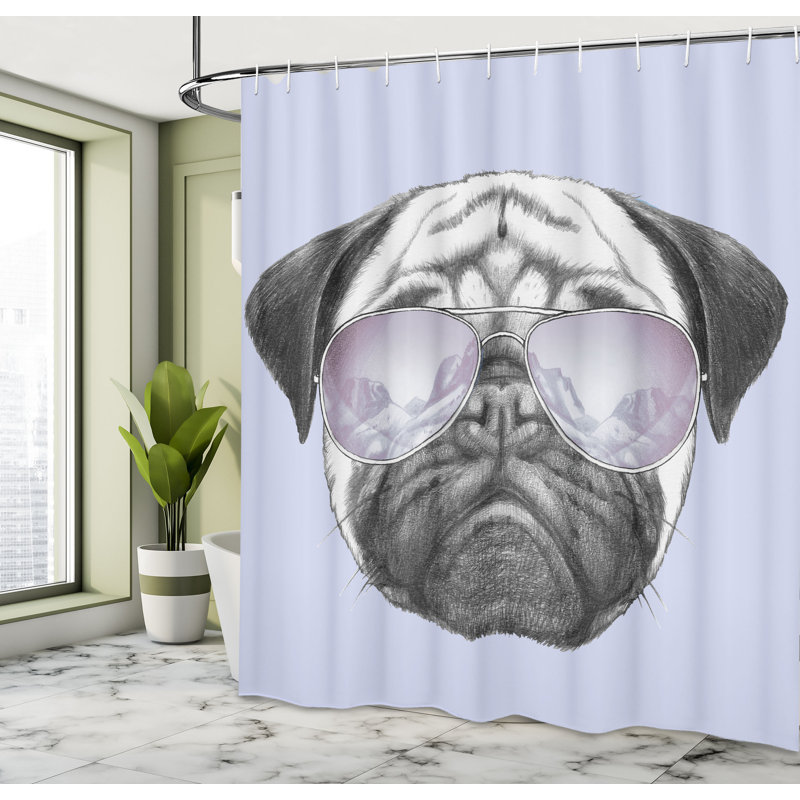 Ensemble de rideau de douche et crochets carlin, H 70 po x l 69 po, Lavande ivoire