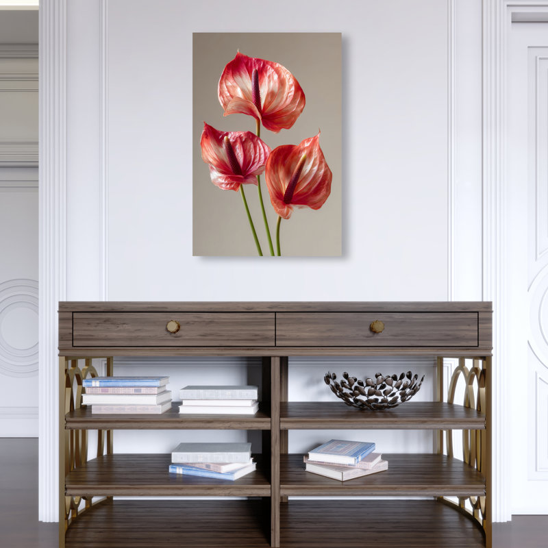 Crimson Silk Veins II Print by Oliver Gal, 16"H x 24"W, Gallery Wrapped